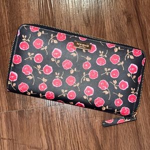 Kate spade rose zip around wallet!